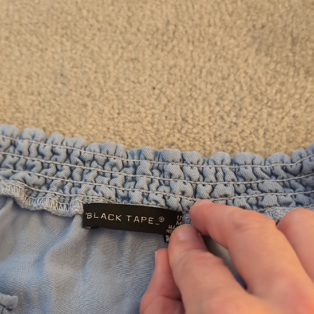 Black Tape Light Blue Blouse - Picture 3 of 8